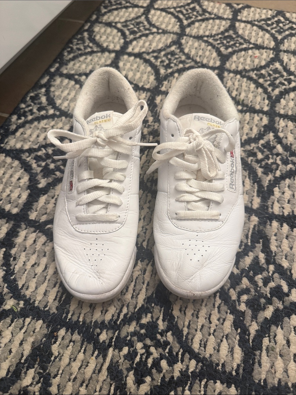 Reebok White Leather Low-Top Sneakers